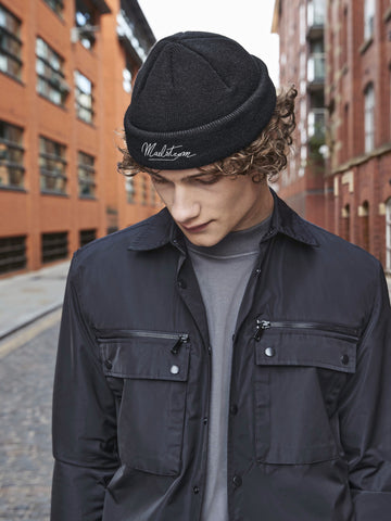 RECYCLED FISHERMAN BEANIE BLACK